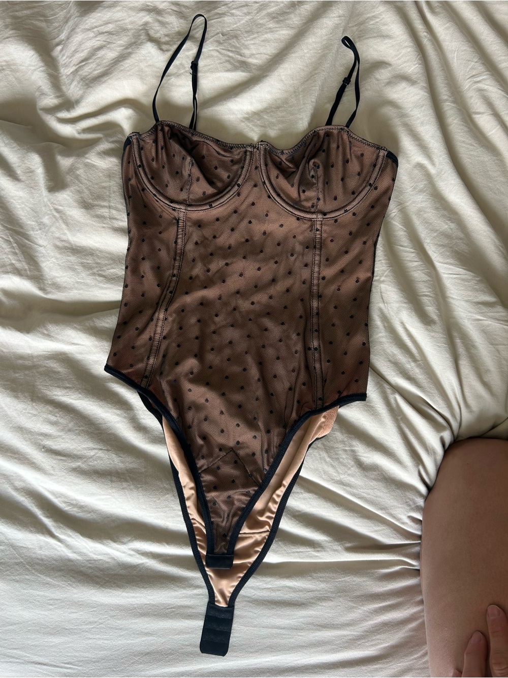 White Fox Polka Dot One-Piece Bodysuit